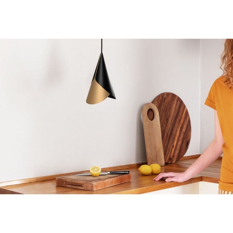 Hanging lamp, lampshade Umage Cornet Black & Brass UMAGE