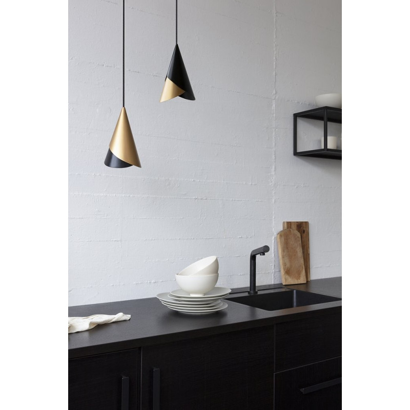 Hanging lamp, lampshade Umage Cornet Black & Brass UMAGE
