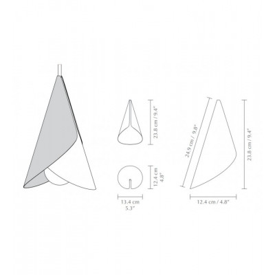 Hanging lamp, lampshade Umage Cornet WHITE AND BRASS UMAGE