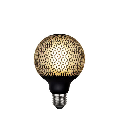 LED GRAPHIC lamp milky decorative LED bulb with black diamond pattern G95 4W 2700K Star Trading