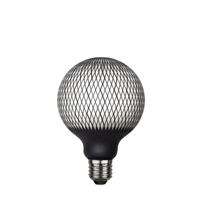 LED GRAPHIC lamp milky decorative LED bulb with black diamond pattern G95 4W 2700K Star Trading