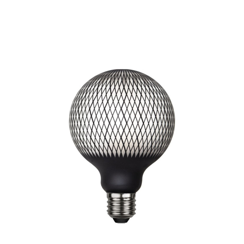 LED GRAPHIC lamp milky decorative LED bulb with black diamond pattern G95 4W 2700K Star Trading