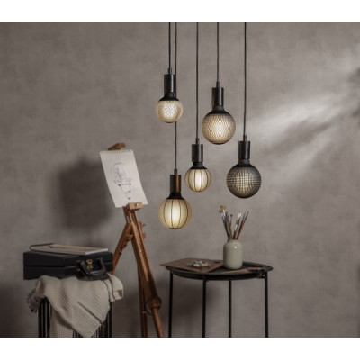 LED GRAPHIC lamp milky decorative LED bulb with black diamond pattern G95 4W 2700K Star Trading