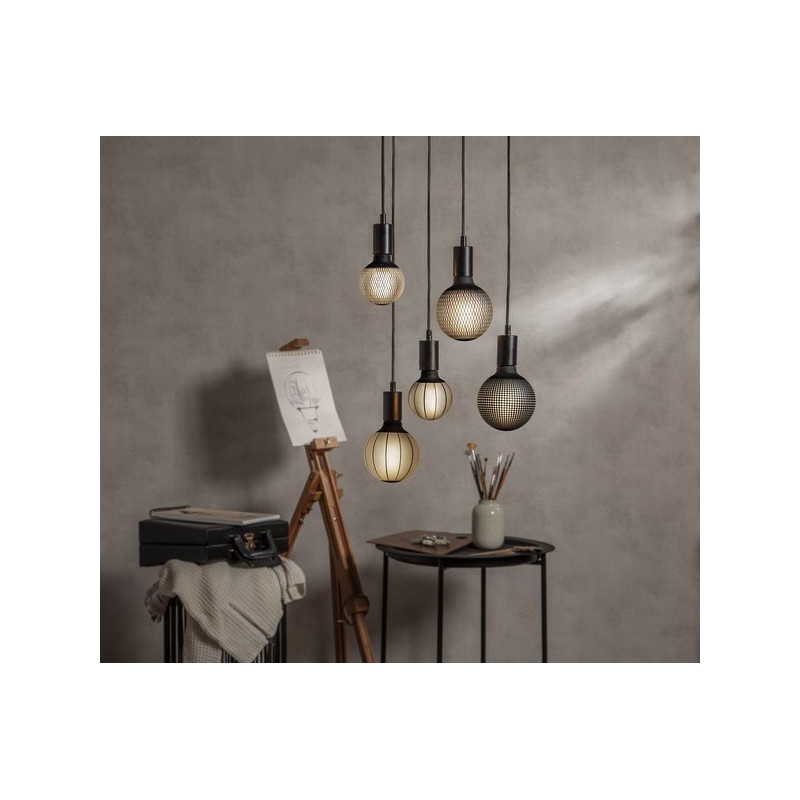 LED GRAPHIC lamp milky decorative LED bulb with black diamond pattern G95 4W 2700K Star Trading