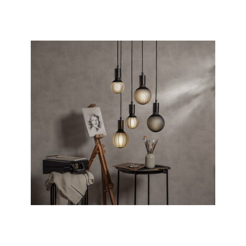 LED GRAPHIC lamp milky decorative LED bulb with black diamond pattern G95 4W 2700K Star Trading