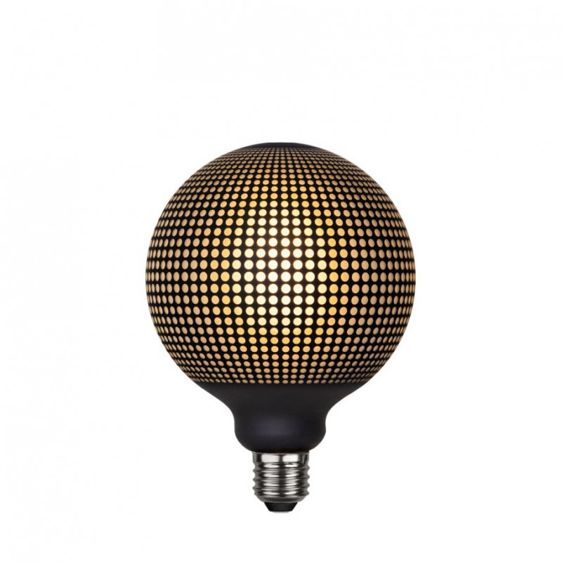 Lampa LED GRAPHIC mleczna żarówka dekoracyjna LED z czarnym wzorem kropki G125 4W 2700K Star Trading