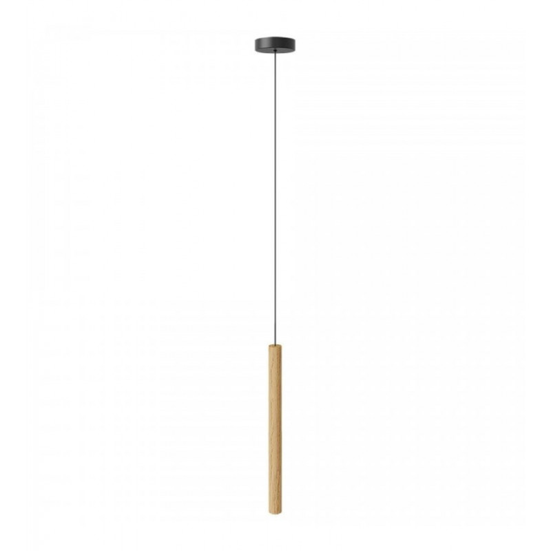 CHIMES TALL BLACK UMAGE LAMP - DARK OAK- 02234