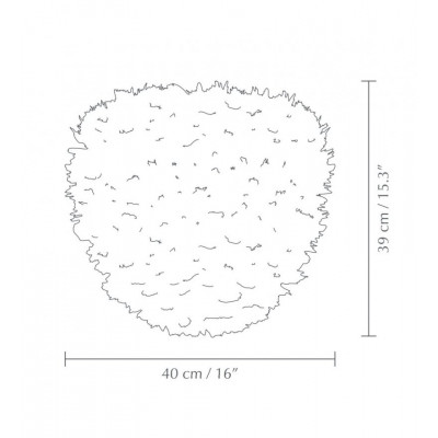 White lamp with feathers Eos ESTHER medium oval 60cm UMAGE