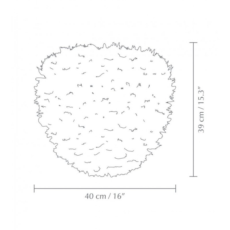 White lamp with feathers Eos ESTHER medium oval 60cm UMAGE