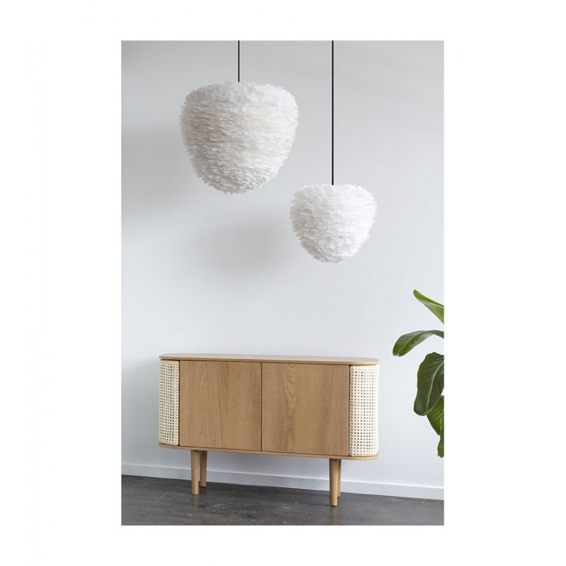 White lamp with feathers Eos ESTHER medium oval 60cm UMAGE