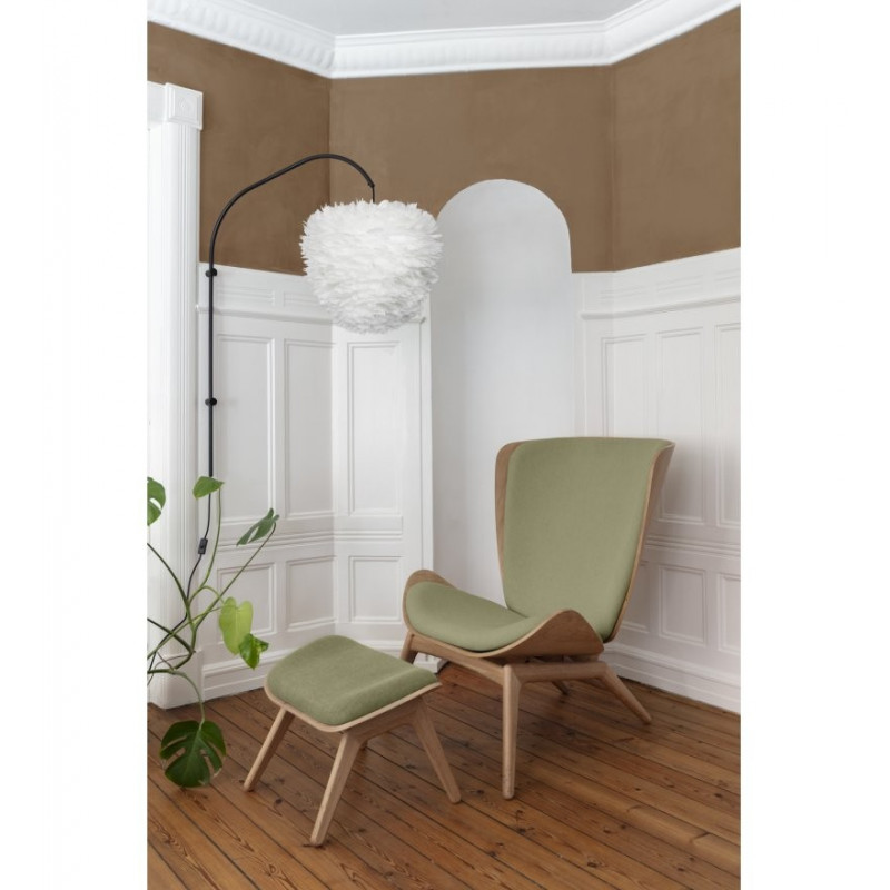 White lamp with feathers Eos ESTHER medium oval 60cm UMAGE