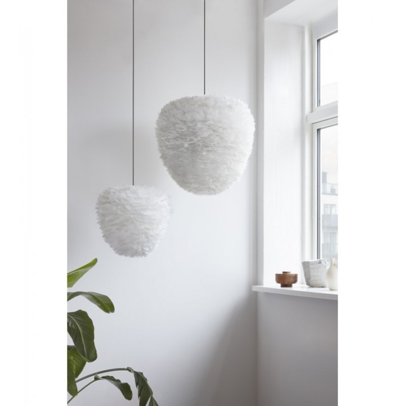 White lamp with feathers Eos ESTHER medium oval 60cm UMAGE