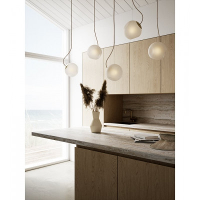 LAMPA wisząca BRIGHT BAROCCO 111202 - MOSIĄDZ, CZARNY PRZEWÓD NORDIC TALES