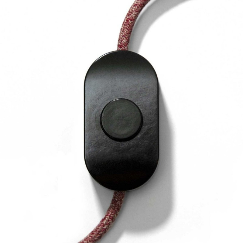 Unipolar foot switch Black with screw terminals. Designed by Achille Castiglioni Creative-Cables