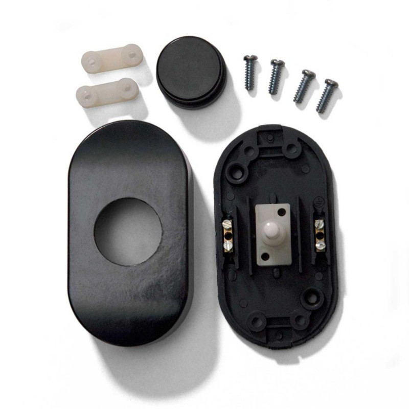 Unipolar foot switch Black with screw terminals. Designed by Achille Castiglioni Creative-Cables