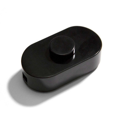Unipolar foot switch Black with screw terminals. Designed by Achille Castiglioni Creative-Cables