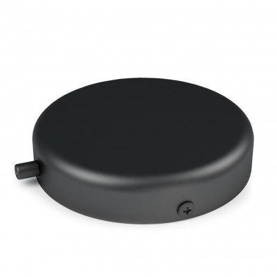 Large metal ceiling cup / rose lacquered in black structural - one cable, side hole