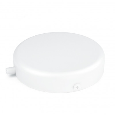 Large metal ceiling cup / rose lacquered in white structural - one cable, side hole