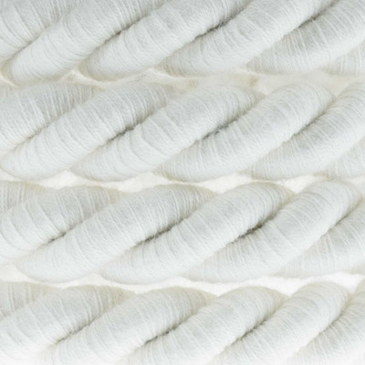 White twisted cable in double cotton braid 3-core 3x1x0.75 Creative Cables