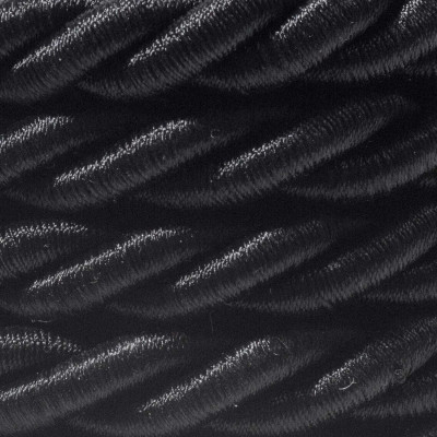 Glossy black twisted cable in a double textile braid, 3x1x0.75 Creative Cables