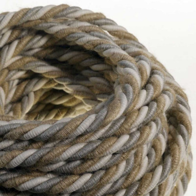 Twisted cable in a double braid of cotton, linen and jute 3x1x0.75 Creative Cables
