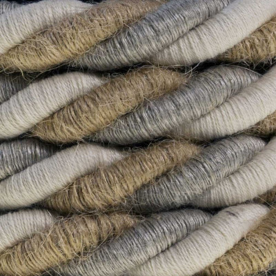 Twisted cable in a double braid of cotton, linen and jute 3x1x0.75 Creative Cables