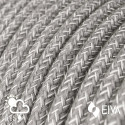External round gray cable covered with linen braid Natural Linen SN02 Gray - IP65 suitable for EIVA Creative-Cables system