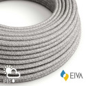External round gray cable covered with linen braid Natural Linen SN02 Gray - IP65 suitable for EIVA Creative-Cables system