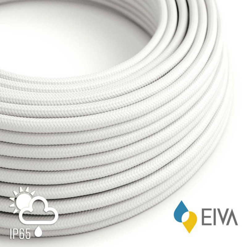 Zewnętrzny okrągły przewód w białym oplocie White Rayon SM01 - IP65 odpowiedni do systemu EIVA Creative-Cables