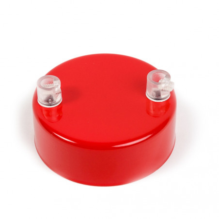 Metal ceiling cup lacquered in red - two cables