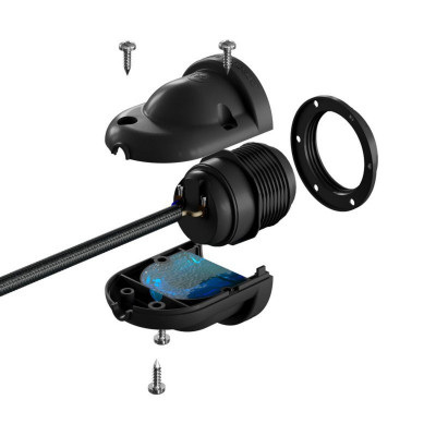 EIVA ELEGANT pierwsza szara silikonowa zewnętrzna oprawka E27 IP65 z możliwością samodzielnego montażu Creative-Cables