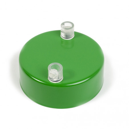 Metal ceiling cup lacquered in light green - two cables