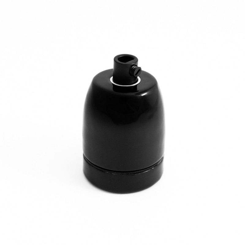 Ceramic lamp holder black E27
