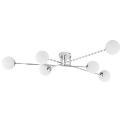 Astra 6-light ceiling light, chrome and white – KASPA