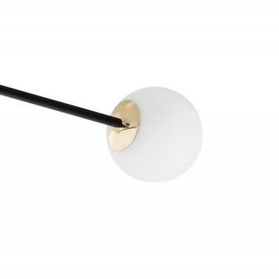 Lampa przysufitowa ASTRA 4 klosze kule białe stelaż czarny KASPA
