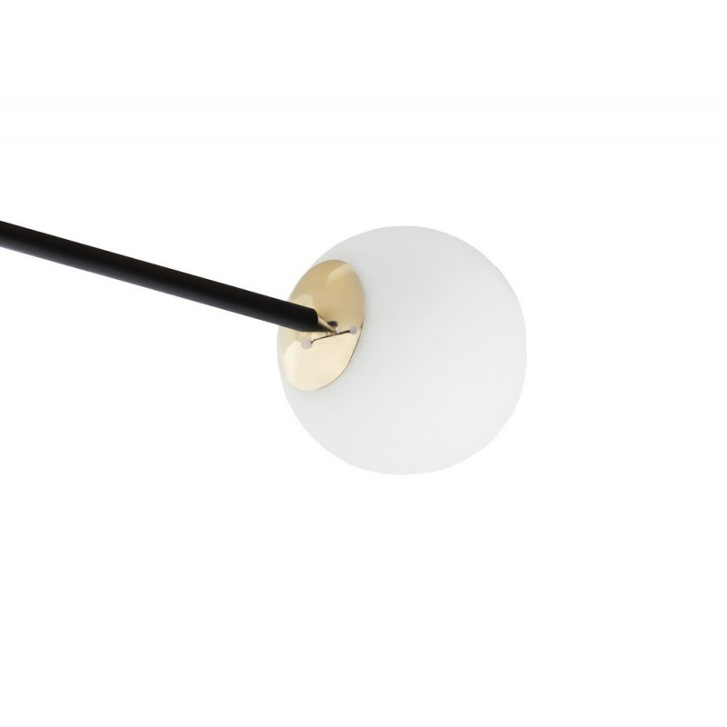 Ceiling lamp ASTRA 4 lampshades white balls black frame KASPA