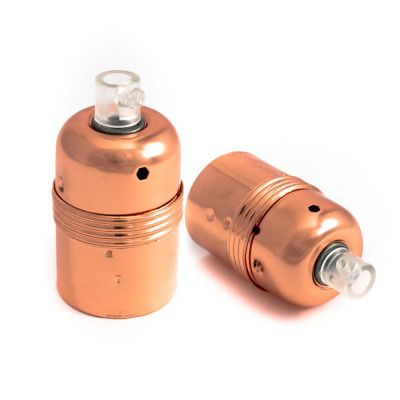 Metal lamp holder E27 in copper color