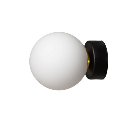 Wall lamp, plafond ASTRA KINKIET lampshade white sphere black details KASPA