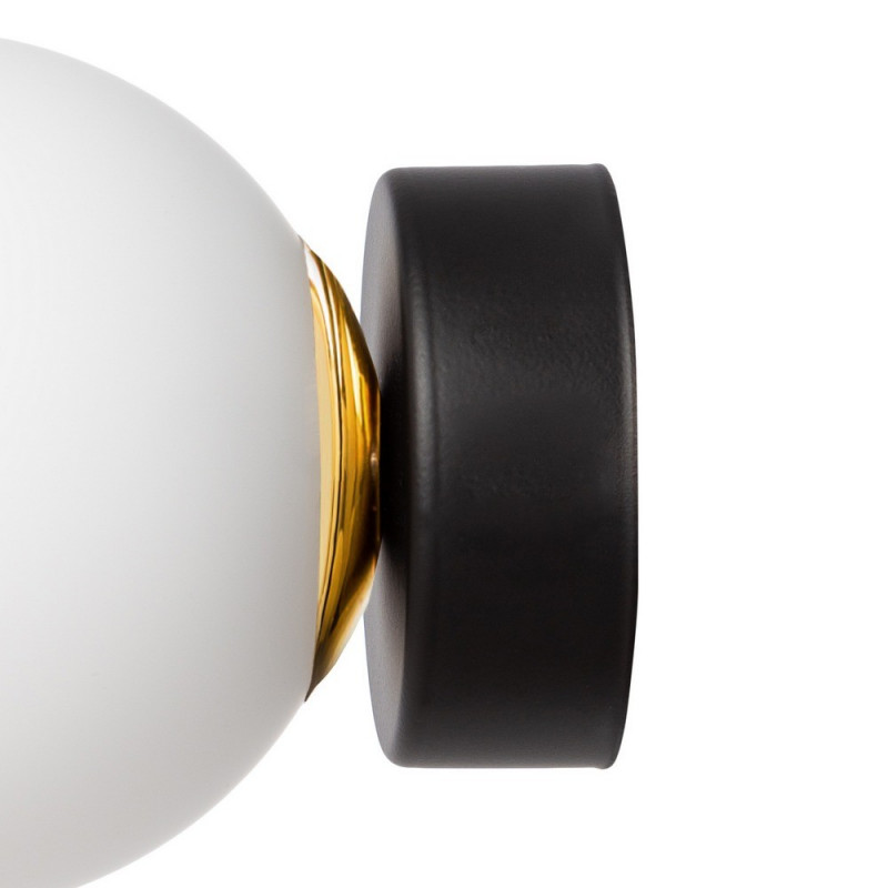 Wall lamp, plafond ASTRA KINKIET lampshade white sphere black details KASPA