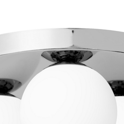 Lampa sufitowa MIJA PLAFON klosze kule białe stelaż chrom KASPA