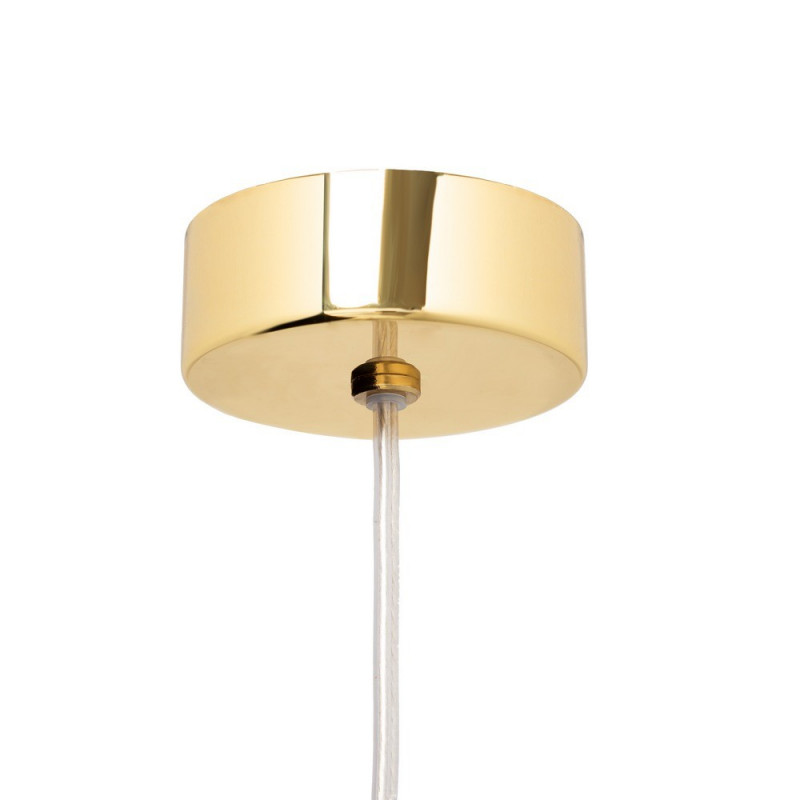 Gold pendant lamp CUMULUS VERTICAL 1 golden chandelier - seven white glass balls KASPA