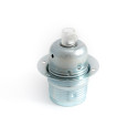 Metal lamp holder E27 in zinc color with ring