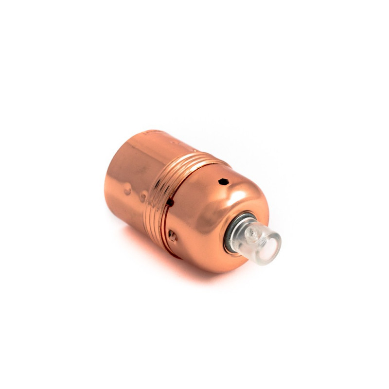 Metal lamp holder E27 in copper color