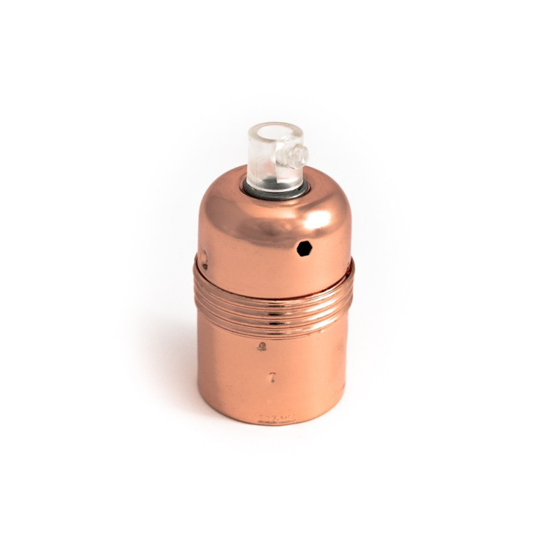 Metal lamp holder E27 in copper color