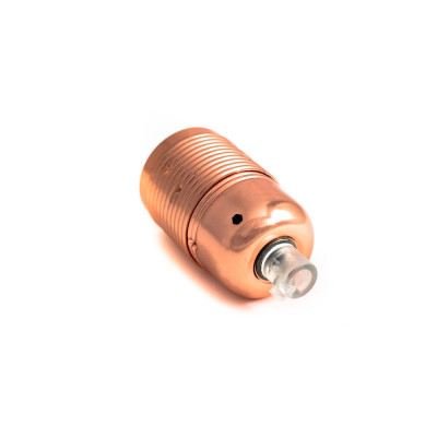 Metal lamp holder E27 in copper color with a ring