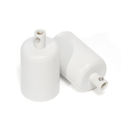 White metal ceiling cup with a white metal cable lock Kolorowe Kable