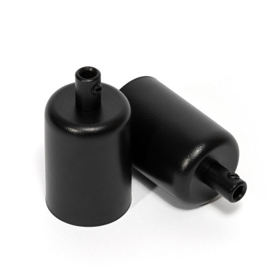 Black metal ceiling cup with a black metal cable lock Kolorowe Kable