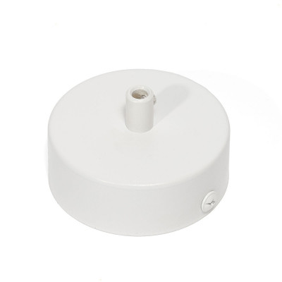 Metal white ceiling cover with a metal cable lock - single cable, white structural Kolorowe Kable