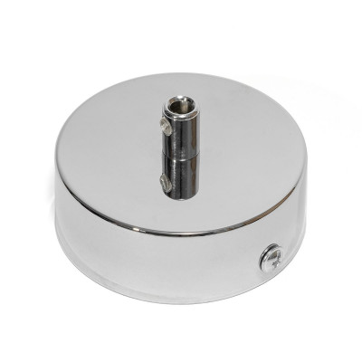 Chromed ceiling cup with metal cable lock - single cable, chrome ceiling cup Kolorowe Kable