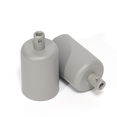 Gray metal ceiling cup powder coated in structural gray with a metal cable lock Kolorowe Kable
